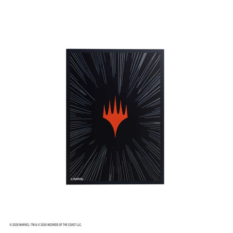 Gamegenic - Magic: The Gathering Marvel Super Heroes Premium Double Sleeving Pack 100 - Comic Burst Black - Gathering Games