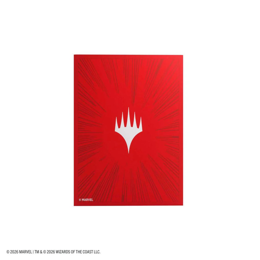 Gamegenic - Magic: The Gathering Marvel Super Heroes Premium Double Sleeving Pack 100 - Comic Burst Red - Gathering Games