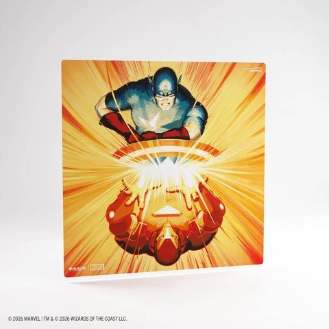Gamegenic - Magic: The Gathering - Marvel Super Heroes Prime 2-Player Playmat - Iron Man / Captain America - Gathering Games