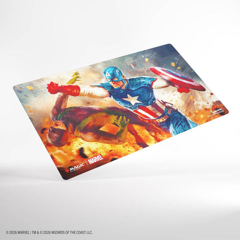 Gamegenic - Magic: The Gathering Marvel Super Heroes Prime Playmat - Captain America, Super-Soldier - Gathering Games