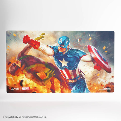 Gamegenic - Magic: The Gathering Marvel Super Heroes Prime Playmat - Captain America, Super-Soldier - Gathering Games