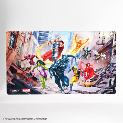 Gamegenic - Magic: The Gathering Marvel Super Heroes Shiny Playmat - Marvel Super Heroes - Gathering Games