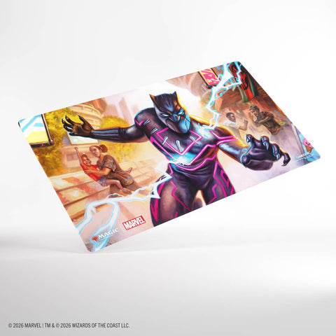 Gamegenic - Magic: The Gathering Marvel Super Heroes Shiny Playmat - Striking Black Panther - Gathering Games