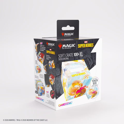 Gamegenic - Magic: The Gathering Marvel Super Heroes Soft Crate 100+ XL Sideloading Deck Box - The Fantastic Four/Go Nuts! - Gathering Games