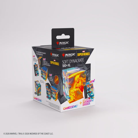 Gamegenic - Magic: The Gathering Marvel Super Heroes Soft Dynacrate 100+ XL Deck Box - Fantastic Four Unleashed - Gathering Games