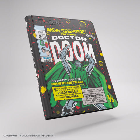 Gamegenic - Magic: The Gathering Marvel Super Heroes Zip-Up 18-Pocket Album - Doctor Doom/Spider-Man - Gathering Games