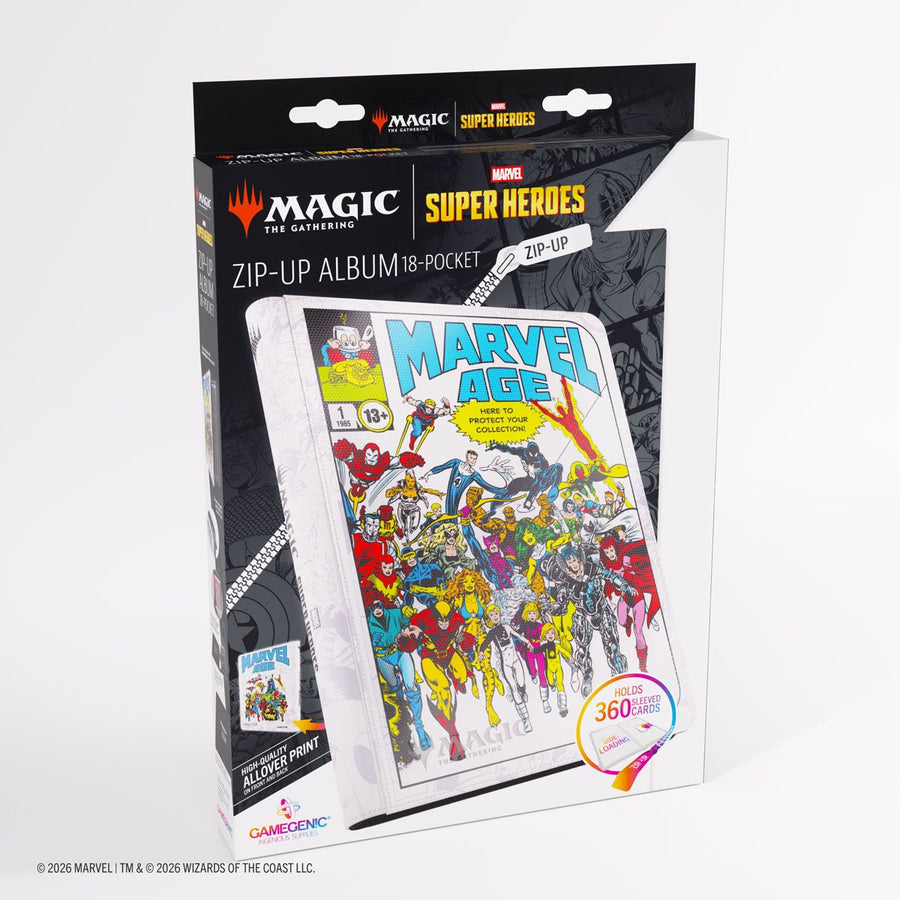 Gamegenic - Magic: The Gathering Marvel Super Heroes Zip-Up 18-Pocket Album - Marvel Age - Gathering Games