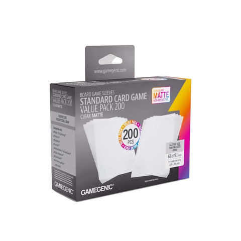 Gamegenic - Matte Sleeves Standard Card Game - Size Value Pack (200) - Gathering Games