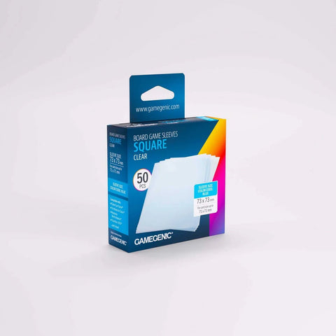 Gamegenic - Square Board Game Sleeves - Clear (100 count) - Gathering Games
