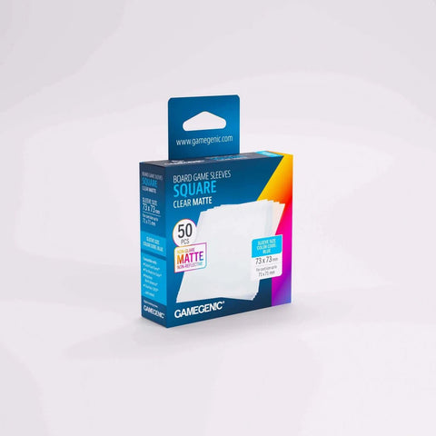 Gamegenic - Square Board Game Sleeves - Clear Matte (100 count) - Gathering Games