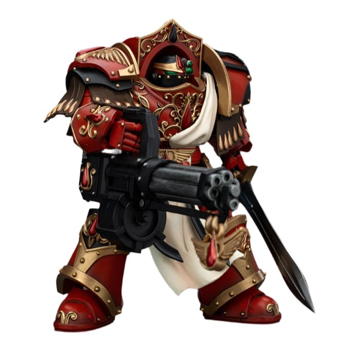JOYTOY - Warhammer The Horus Heresy Action Figure: Blood Angels - Crimson Paladins Squad Crimson Paladin with Iliastus Assault Cannon - Gathering Games