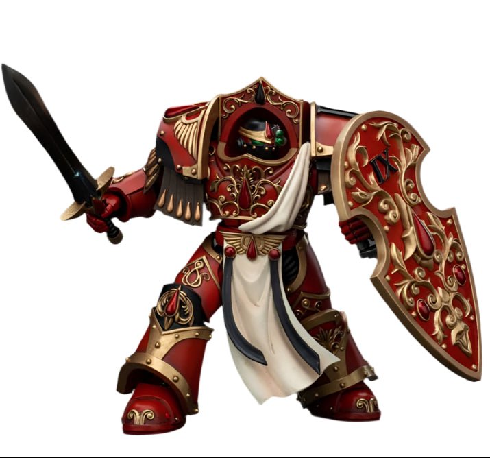 JOYTOY - Warhammer The Horus Heresy Action Figure: Blood Angels - Crimson Paladins Squad Crimson Paladin with Iliastus Assault Cannon - Gathering Games
