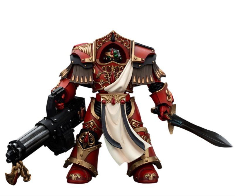 JOYTOY - Warhammer The Horus Heresy Action Figure: Blood Angels - Crimson Paladins Squad Crimson Paladin with Iliastus Assault Cannon - Gathering Games