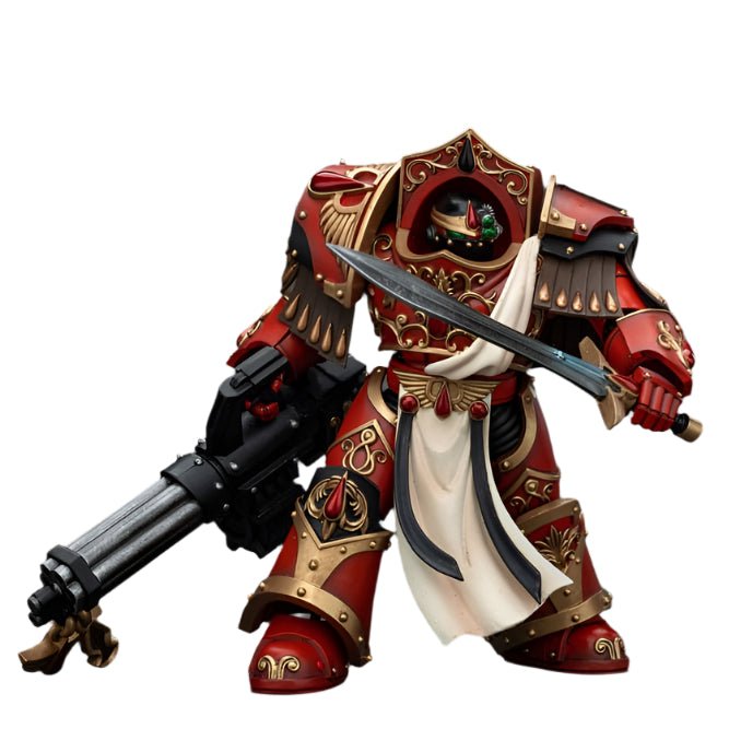 JOYTOY - Warhammer The Horus Heresy Action Figure: Blood Angels - Crimson Paladins Squad Crimson Paladin with Iliastus Assault Cannon - Gathering Games