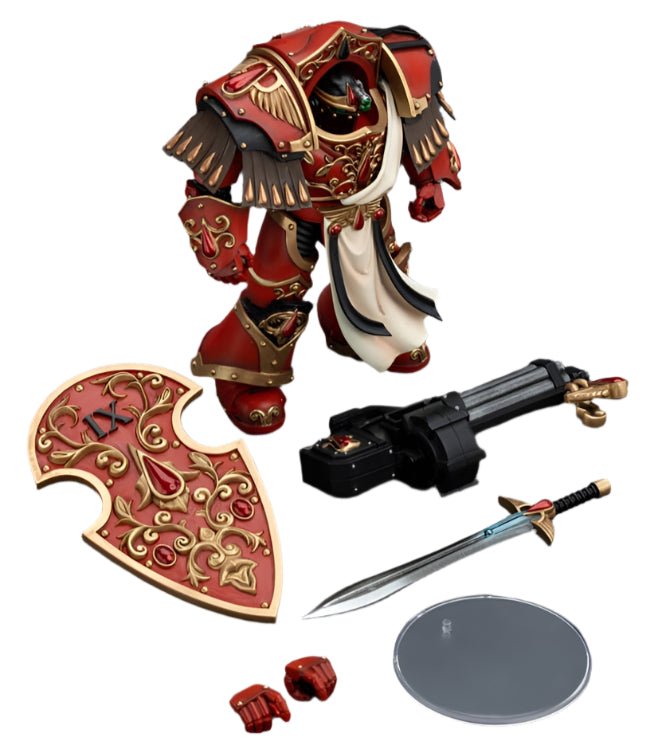 JOYTOY - Warhammer The Horus Heresy Action Figure: Blood Angels - Crimson Paladins Squad Crimson Paladin with Iliastus Assault Cannon - Gathering Games