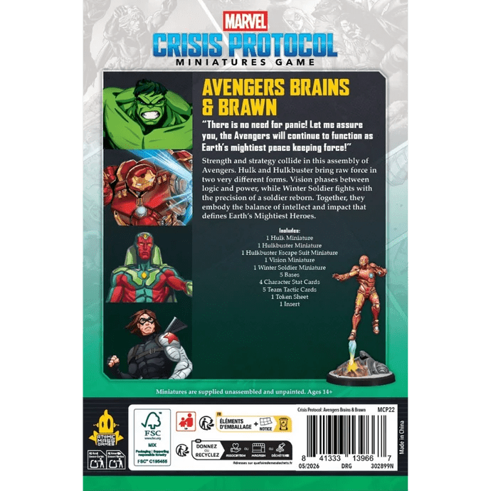 Marvel: Crisis Protocol – Avengers Brains & Brawn Character Pack - Gathering Games