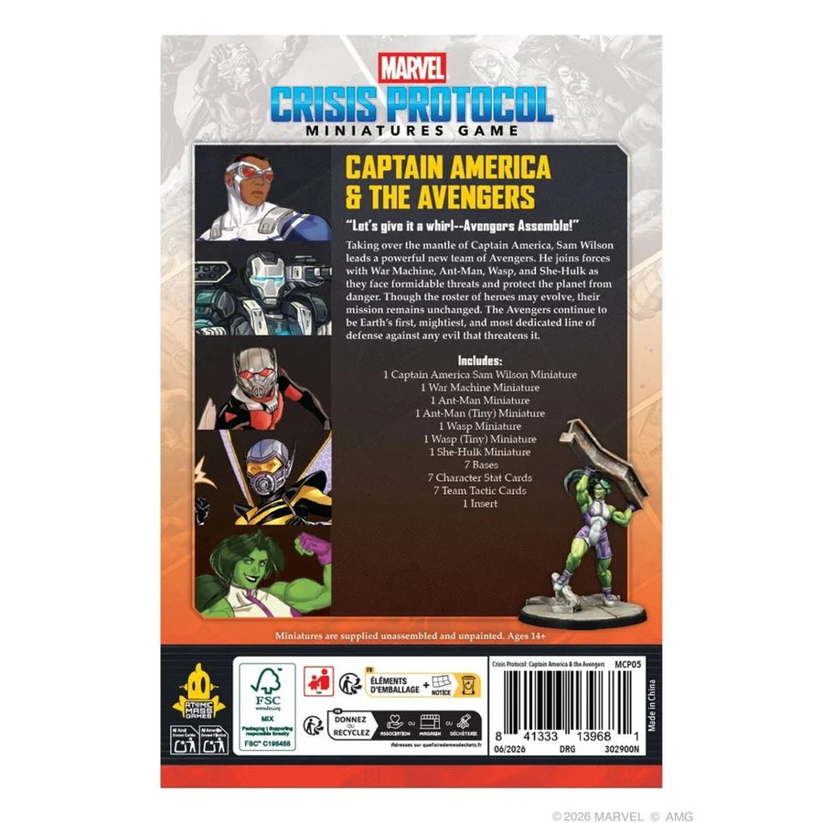 Marvel: Crisis Protocol – Captain America & The Avengers Character Pack - Gathering Games
