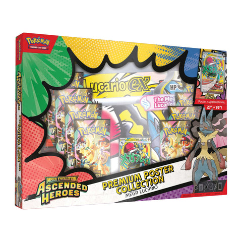 Pokemon TCG: Mega Evolution Ascended Heroes - Mega Lucario Premium Poster Collection - Gathering Games