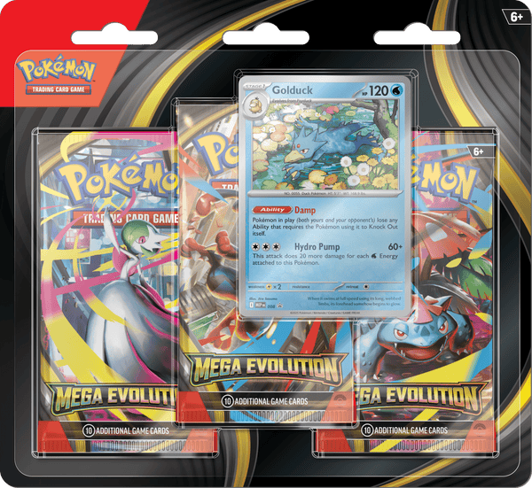 Pokemon TCG: Mega Evolution Base Set 3-Pack Blister Pack - Golduck - 1