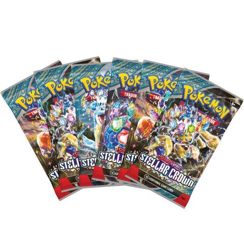 Pokemon TCG: Scarlet & Violet 7 - Stellar Crown 6 x Booster Packs - Gathering Games