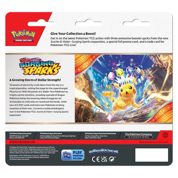 Pokemon TCG: Scarlet & Violet 8 - Surging Sparks 3 Pack Blister - Quagsire - 2