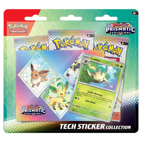 Pokemon TCG: Scarlet & Violet 8.5 - Prismatic Evolutions - Tech Sticker Collection - Leafeon - Gathering Games