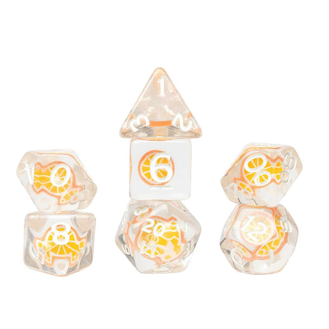 Sirius Dice: Fruit Slice Dice Set - Orange - Gathering Games