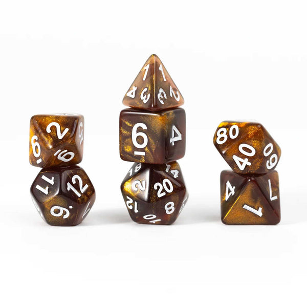 Sirius Dice: Treasures Unearthed 7-Piece Polyhedral Set - Topaz - 2