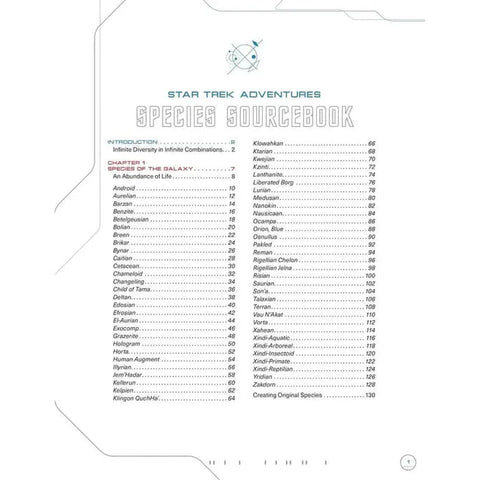 Star Trek Adventures: Species Sourcebook - Gathering Games