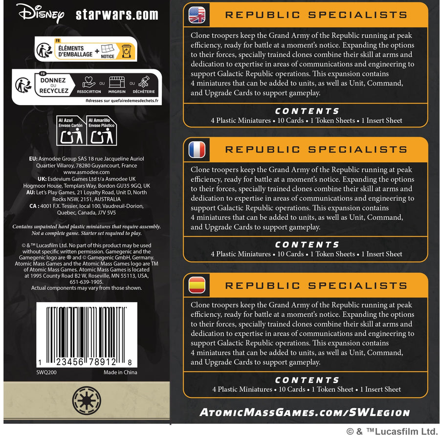 Star Wars: Legion - Republic Specialists - Gathering Games