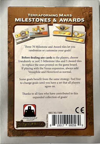 Terraforming Mars: Milestones and Awards - Gathering Games
