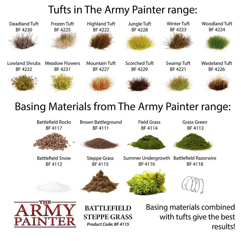 The Army Painter: Battlefield Basing - Battlefield Steppe Grass - Gathering Games