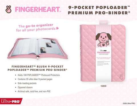 Ultra PRO - Fingerheart Blush: Poploader Premium 9-Pocket PRO-Binder - Gathering Games