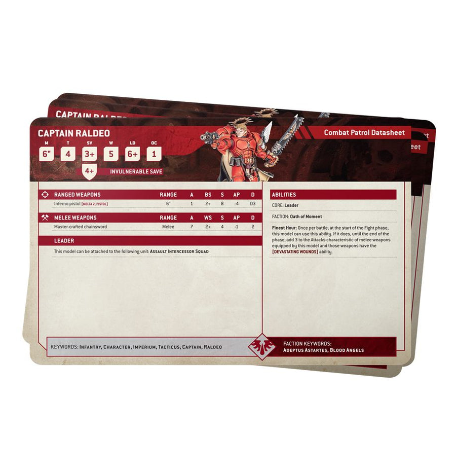 Warhammer 40K: Blood Angels - Datasheet Cards - Gathering Games