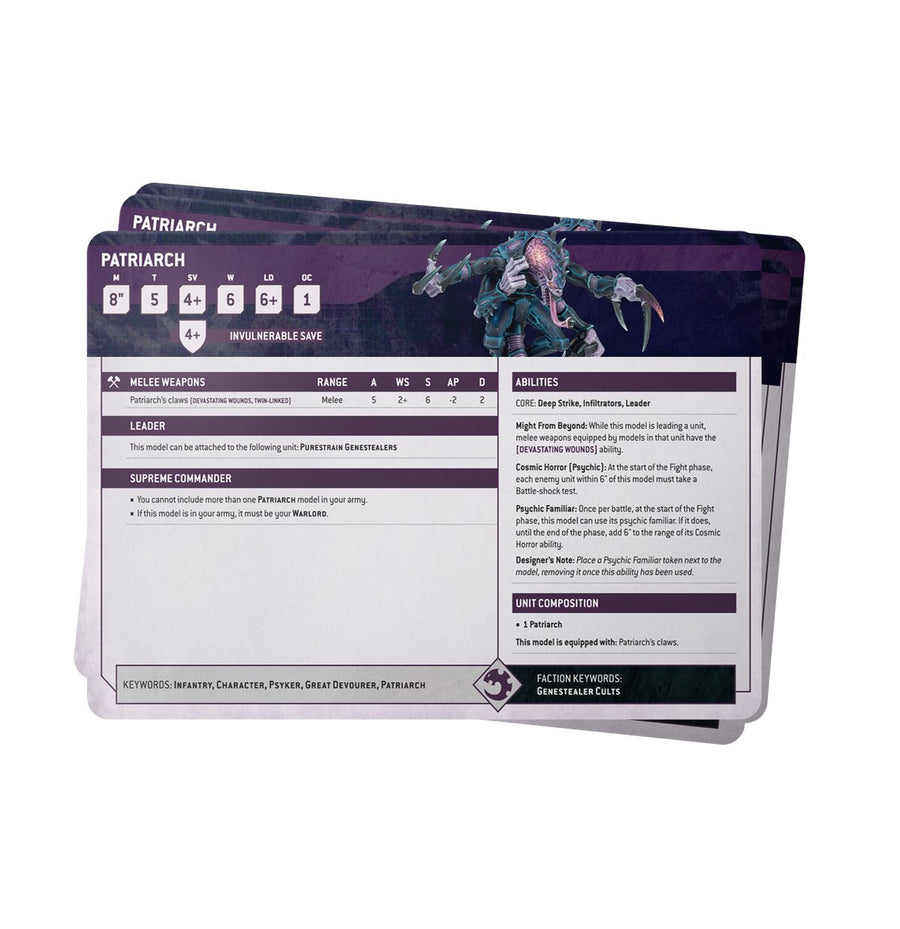 Warhammer 40K: Genestealer Cults Datasheet Cards - Gathering Games