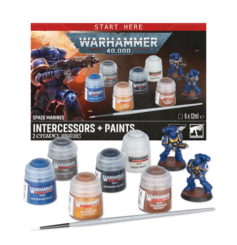 Warhammer 40K: Space Marines - Intercessor Marines + Paints Set (2026) - Gathering Games