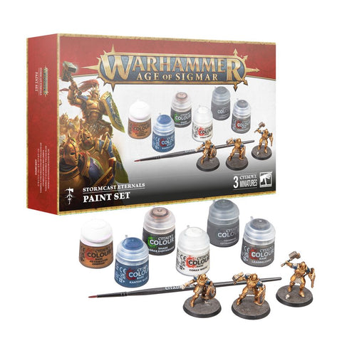 Warhammer Age of Sigmar: Stormcast Eternals Paint Set - Gathering Games