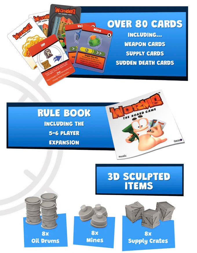 Worms: The Board Game - The Mayhem Kickstarter Box - Gathering Games