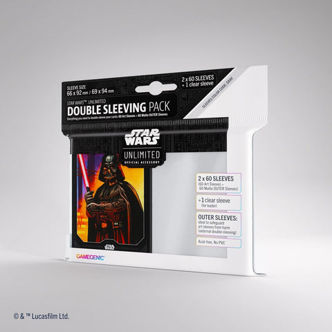 Gamegenic Star Wars: Unlimited Double Sleeving Pack: Darth Vader - Gathering Games