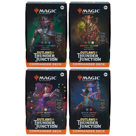 Magic The Gathering: Outlaws of Thunder Junction Set Of 4 Commander Decks - Gathering Games