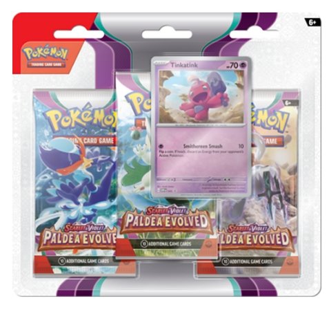 Pokemon TCG: Scarlet & Violet 2 - Paldea Evolved 3-Pack Booster - Tinkatink - Gathering Games