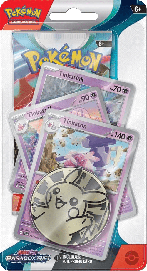 Pokemon TCG: Scarlet & Violet 4 - Paradox Rift Premium Checklane Blister Pack - Tinkaton - Gathering Games