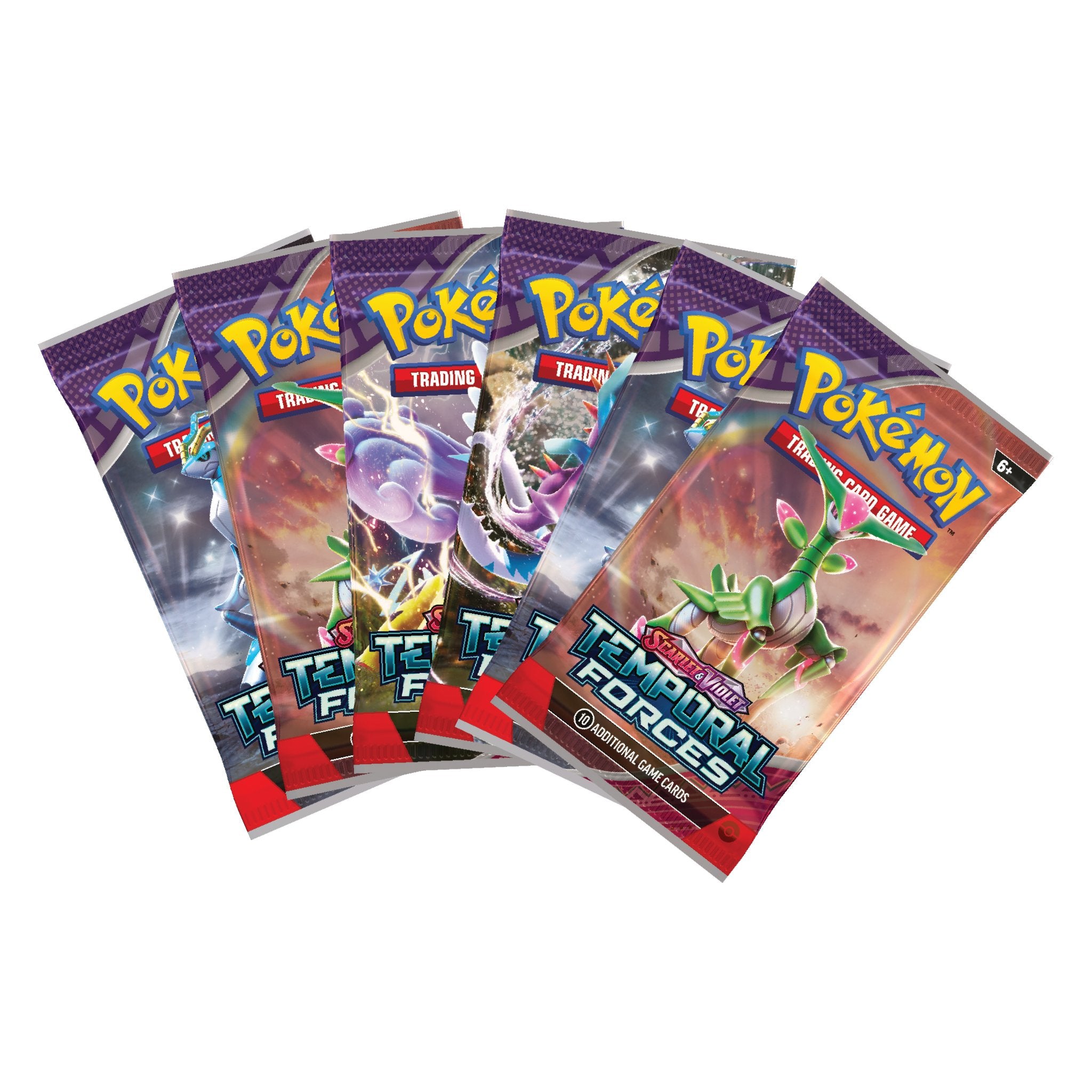 Pokemon Tcg Scarlet And Violet 5 Temporal Forces 6 X Booster Packs Gathering Games 