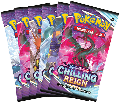 Pokemon TCG - Sword & Shield 6 Chilling Reign - 6 x Booster Packs - Gathering Games