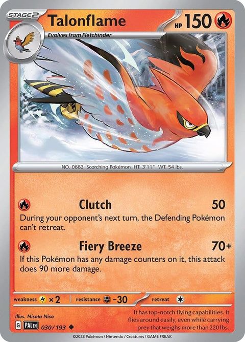 Scarlet & Violet 2 Paldea Evolved 030/193 Talonflame - Gathering Games