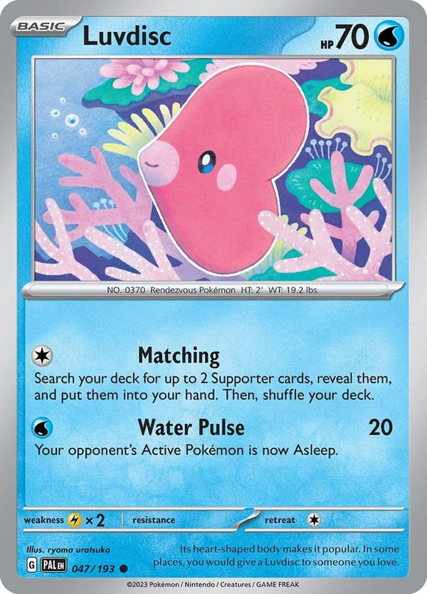 Scarlet & Violet 2 Paldea Evolved 047/193 Luvdisc - Reverse Holo - 1