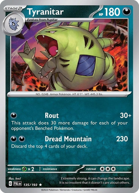 Scarlet & Violet 2 Paldea Evolved 135/193 Tyranitar - Gathering Games