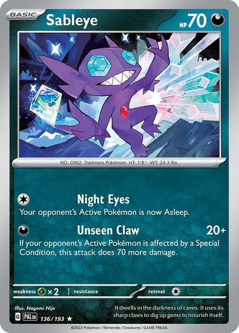 Scarlet & Violet 2 Paldea Evolved 136/193 Sableye - Gathering Games