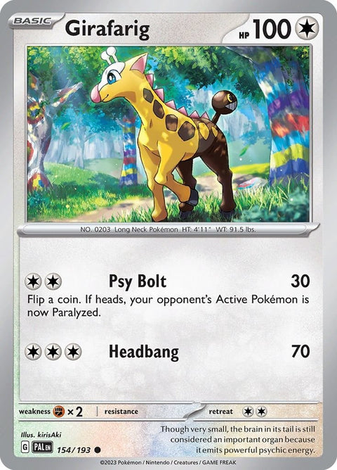 Scarlet & Violet 2 Paldea Evolved 154/193 Girafarig - Gathering Games