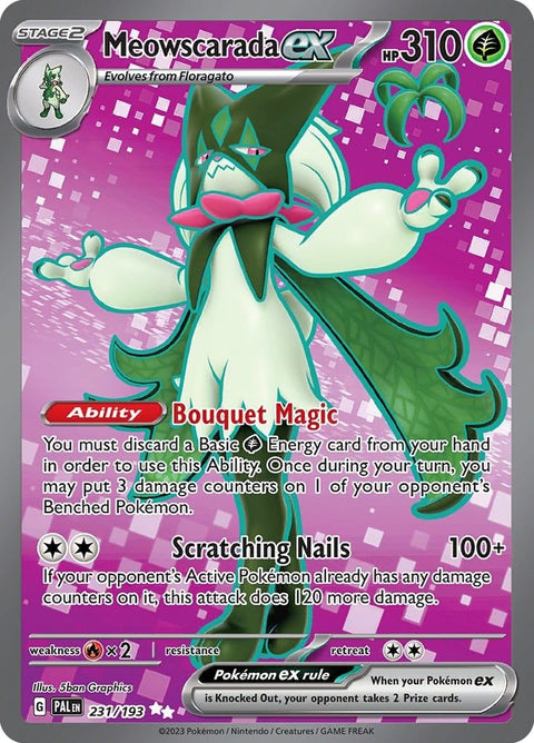 Scarlet & Violet 2 Paldea Evolved 231/193 Meowscarada ex - Gathering Games